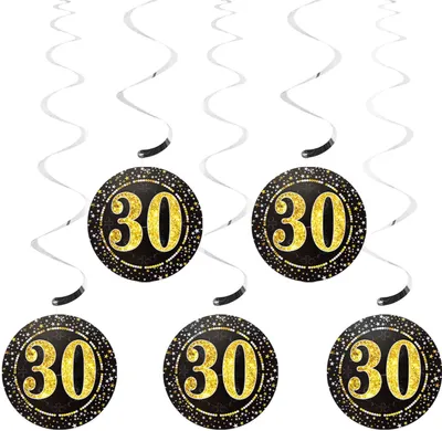 Produktbild von Oblique Unique 5 Deckenhänger Wirbel Spiral Girlanden mit Zahl 30 Geburtstag Jubiläum Party Feier Deko