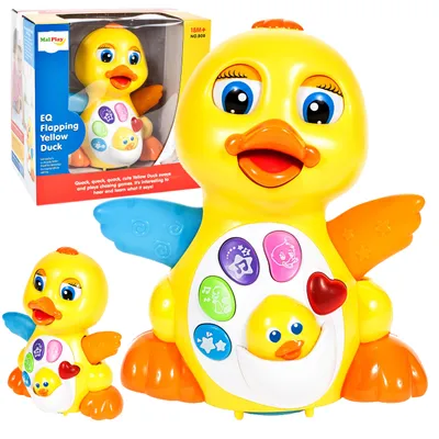 Obrázok produktu pre MalPlay Activity Toy s tlačidlami (Kačička) | Hudobná hračka - melódie a zvuky zvierat | Koncentrácia | pre bábätká a batoľatá | od 18 mesiacov