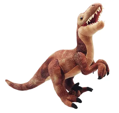 Immagine prodotto di peluche dinosauria velociraptor 76 cm marrone