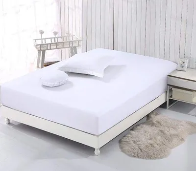Produktbild von Famanu Spannbettlaken 100% Baumwolle - Weiß 200 x 200 cm