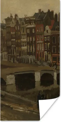 Produktbild von MuchoWow® Poster Das Rokin in Amsterdam - Gemälde von George Hendrik Breitner 60x120 cm - Wandschmuck