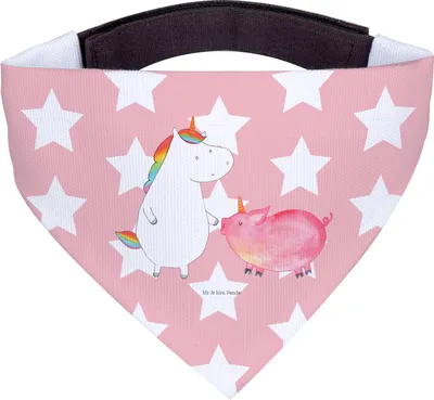 Produktbild von Mr. & Mrs. Panda Hundehalstuch Einhorn Schwein - Rot Pastell - Geschenk, Halstuch, Einhörner, Unicorn, Hund, Hunde, Für, Schweinchen, Freundin, Tuch