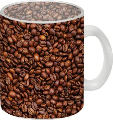 Produktbild von Glas Tasse mit Kaffeebohnen Motiv