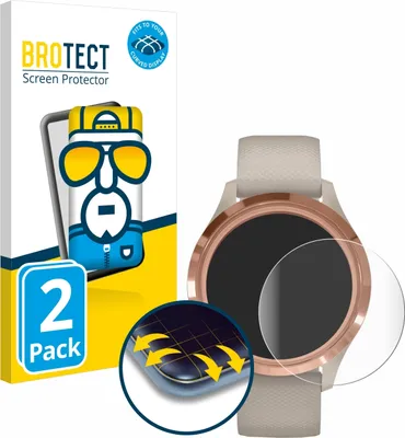 Produktbild von 2x BROTECT Fullscreen Schutzfolie für Garmin vivomove 3S (39 mm) Displayschutz Folie Fullcover Klar Transparent