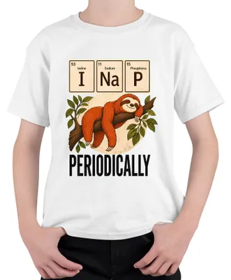Obrázok produktu pre Tričko s nápisom "Na P Periodically Lustiges Faultier Chemie", biela farba, veľkosť 104