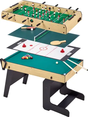 Image de KANGUI Table multi jeux pliable 4 en 1 ados - Baby-foot - Billard - Ping Pong - Hockey
