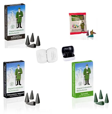 Produktbild von Crottendorfer Räucherkerzen - 3er Set - Tanne / Weihnachtlicher Weihrauch / Erz. Weihnachtsduft - mit 4 Haamitkerzle in Dose - Größe M (Standard)