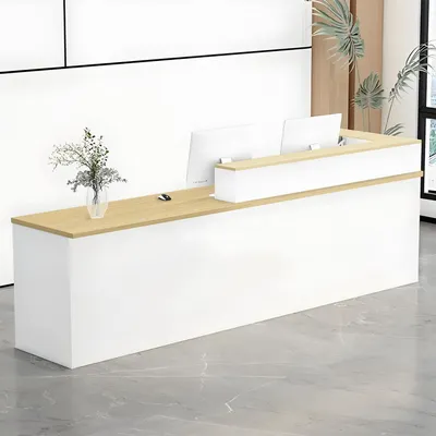 Obrázok produktu pre Pult s doskou 260x60x100 cm, biela farba + prírodné drevo
