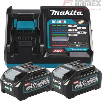 Produktbild von Makita 191L77-9, Batterie- & Ladegerät-Set, 4 Ah, 40 V, Makita, 2 Stück(e), Lithium-Ion (Li-Ion)