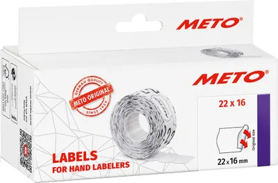 Produktbild von METO Etiketten für Preisauszeichner 22 x 16 mm weiß 6 Rollen à 1.000 Etiketten
