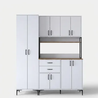 Image de Armoire de cuisine multifonctionnelle avec tiroirs et étagères, modèle Hearth