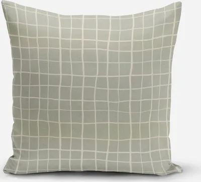 Produktbild von Kissenhülle Gitter Karo grau weiß div. Größen von SCHÖNER LEBEN.  Größe 80x80cm (HxB) 80x80cm (HxB) Größe
