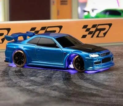 Immagine prodotto di RC auto 1/76 C64 DRIFT, pronto all'uso, vernice metallizzata blu