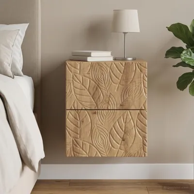 Produktbild von vidaXL Wandmontierter Nachttisch Artisan-Eiche 34,5 x 33 x 40 cm
