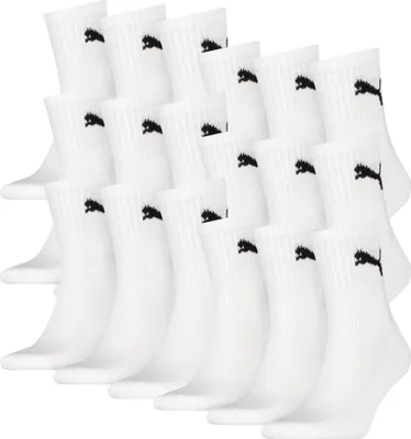 Produktbild von 18 Paar Uni Puma Short Crew Sportsocken in Weiß Größe 39-42