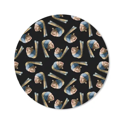 Produktbild von MuchoWow® Mauspad Mousepad Schnittmuster - Das Mädchen mit dem Perlenohrring - Vermeer 30x30 cm - Mousepads - Maus Mat - Pad - Mausunterlage - Tischunterlage - Schreibtischmatten