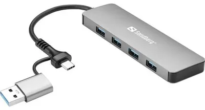 Immagine prodotto di Hub Sandberg da USB-C/A a 4xUSB 3.0