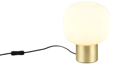 Zdjęcie produktu dla Lampa stołowa DIVA złoto-biała-czarna 1xE27x40W szkło wym:26x20x20cm IP20 Trio