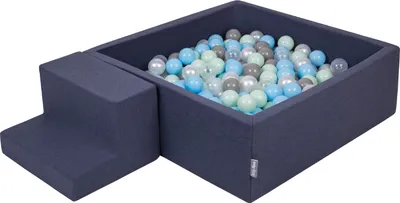 Produktbild von KiddyMoon Spielplatz Aus Schaumstoff Mit 100 Bälle 7cm Hindernisläufen Quadrat Bällebad Mit Stüfchen Element Für Babys Und Kinder
