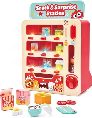 Imagen del producto de Máquina expendedora de madera Silecomplaza, juego de tienda con luces, a partir de 3 años