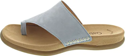 Produktbild von Gabor 63700-36 Zehentrenner, Damen, Leder, Aquamarin, NEU - Damenschuhe Pantolette /  Zehentrenner, Blau, leder (samtchevreau)