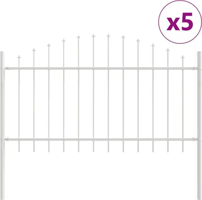 Immagine prodotto di vidaXL Recinzione per giardino WOERDEN, 5 pezzi, 170 x 140 cm, bianca