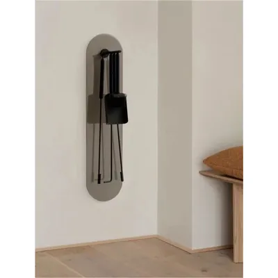 Immagine prodotto di Blomus Set camino 3 pezzi a parete Ashi, set camino, acciaio verniciato a polvere, fibre di cocco, vetro di sicurezza, Marrone, 66161