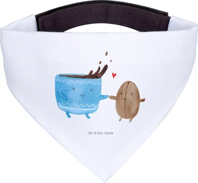 Produktbild von Mr. & Mrs. Panda Hunde-Halstuch Kaffee Bohne - Weiß - Geschenk, Hundehalstuch, Kaffeebohne, Halstuch, Hund, Hunde, Zufriedenheit, Glück, Genuss, Lustige Sprüche