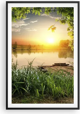 Produktbild von Gerahmtes Poster - Schwarzer Rahmen - Brücke See - 61x91,5 cm - Wand Bild - Wanddeko - Wandbilder - Kunstposter - Wandposter - Bilderrahmen - Bilder - Kunstdruck - Wandbild - P2BPA61x91-3914