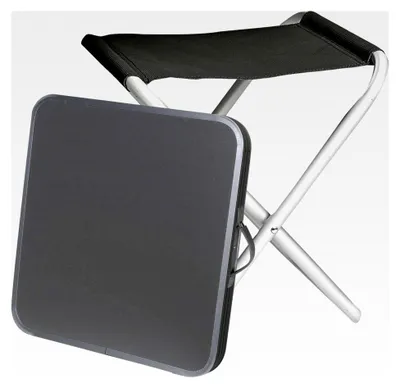 Produktbild von Hoggy Set Tischplatte und Hocker grau/schwarz