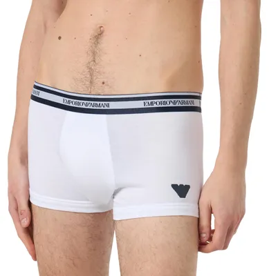 Zdjęcie produktu dla Bokserki męskie Emporio Armani, model Stretch Bawełna Shiny Logoband, kolor biały, rozmiar L