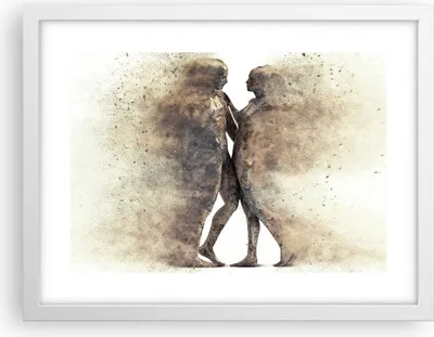 Produktbild von Gerahmtes Poster - Weißer Rahmen - Staub eine Frau ein Mann der Liebe - 40x30 cm - Wand Bild - Wanddeko - Wandbilder - Wandposter - Bilderrahmen - Bilder - Kunstdruck - Wandbild - P2WAA40x30-3102