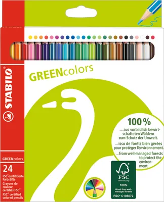 Produktbild von Umweltfreundlicher Buntstift - STABILO GREENcolors - 24er Pack - mit 24 verschiedenen Farben
