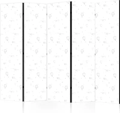Obrázek produktu pro Paraván pro děti 225x172 cm 5dílný černý
