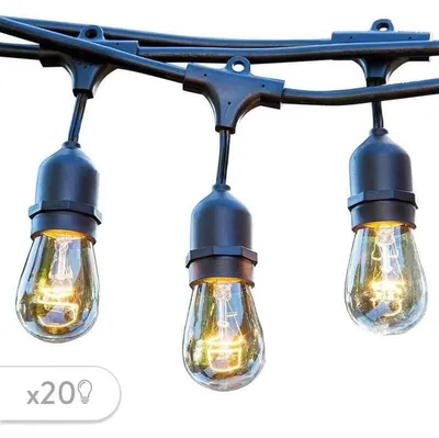 Produktbild von Lichterkette für den Außenbereich – LUMISKY – MAFY 20-flammig – 10 m – 20 Vintage-Glühbirnen – E27 – warmweiße LEDs