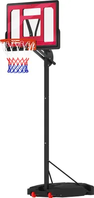 Produktbild von Kinder-Basketballkorb, Outdoor-Basketballkorb für Kinder, 200-260 cm höhenverstellbar, mit Rädern, ab 6 Jahren, Rot