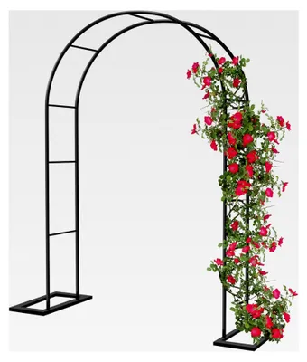 Produktbild von Rosenbogen, Gartenbogen aus Metall 188x230 cm, für Rosen und Kletterpflanzen, freistehendes Rosengestell zur Gartendekoration