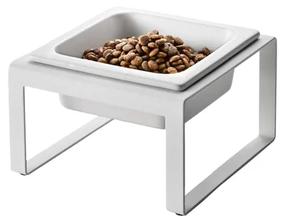 Obrázek produktu pro Yamazaki miska na jídlo kočka pes miska na vodu miska na jídlo kovová keramika 15x10x15cm bílá
