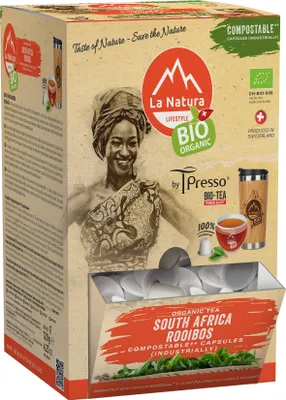 Productafbeelding van Zuid-Afrikaanse ROOIBOS -thee, Super BOX met 100 theezakjes | La Natura Lifestyle, biologisch, 200g | biologische basis | Compatibel met Nespresso®*³ systemen