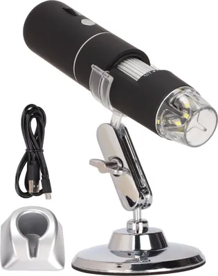 Produktbild von Kabelloses digitales Mikroskop (50-1000-fache Vergr??erung, 1080p), tragbares USB-HD-Handmikroskop fš¹r Android, Schwarz