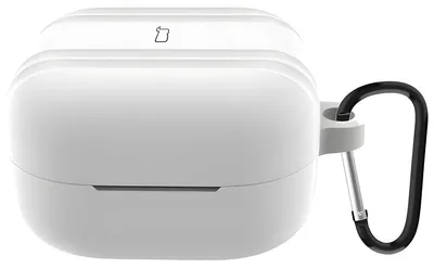 Produktbild von Silikonhülle mit Karabiner für Galaxy Buds 4 / 4 Pro, Bizon Case Headphone Silicone, Weiß