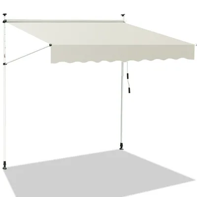Produktbild von Jopassy Klemmmarkise Markise ohne Bohren Höhenverstellbare Balkonmarkise Sonnenmarkise Balkon 400cm Creme