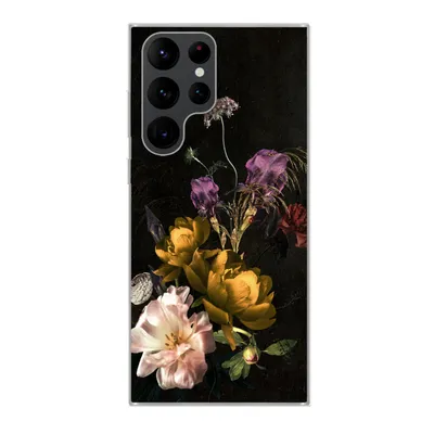 Produktbild von MuchoWow® Handyhülle Schutzhülle Hülle für Samsung Galaxy S22 Ultra Blumen - Muster - Pflanzen Silikon Softcase Handy Hülle - Abbildung