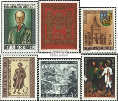 Produktbild von Briefmarken Österreich 1984 Mi 1774,1775,1777,1778,1779, 1780 (kompl.Ausg.) gestempelt Sondermarken