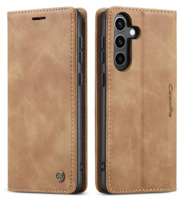 Produktbild von Galaxy S24+ Hülle, Retro Kunstledertasche mit Standfunktion Schutzhülle für Samsung Galaxy S24+ Braun