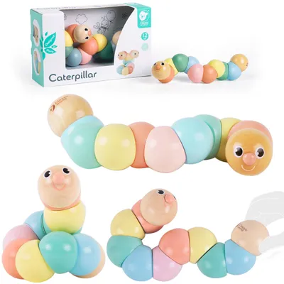 Obrázek produktu pro Classic World Dřevěná Housenka barevné pro ohýbání a kroucení
