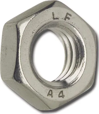 Produktbild von Sechskantmuttern M16x15 ISO8675 - Feingewindemuttern flach, Edelstahl A2 - 100 Stück