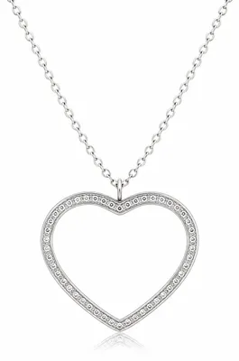 Produktbild von LUISIA Edelstahl Halskette 80+5 cm Silber mit Anhänger | Herz mit Zirkonia