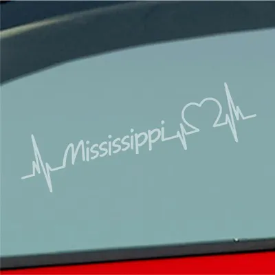 Produktbild von Auto Aufkleber Mississippi Herz Herzschlag 19x5 cm Milchglas Sticker Heckscheibenaufkleber