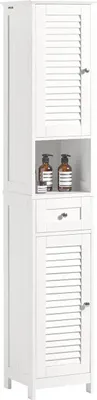 Produktbild von FRG236-W - Bad-Hochschrank / Badezimmerschrank - 1 Offenes Fach - 1 Schublade - Mit Türen - Selbstmontage - Weiß
